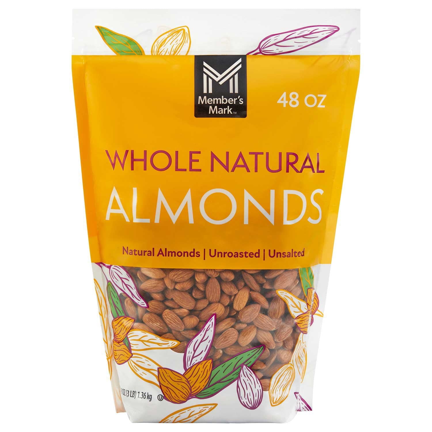 Member's Mark Whole Natural Almonds, 48 oz.